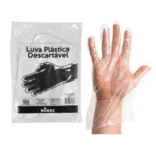 Luva Plástica Descartável - c/100unid Luva Plástica Descartável - c/100unid